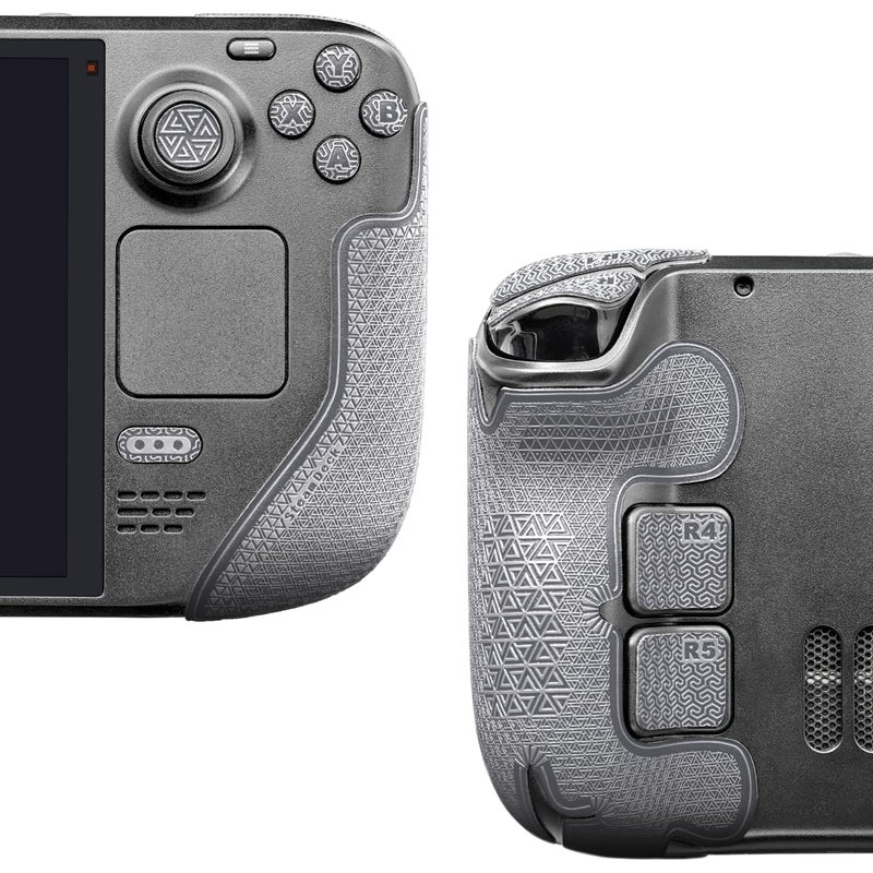 Luck&Link Controller Grip for Steam Deck OLED&LCD,Textured Skin kit,Anti-Skid Sweat-Absorbent Controllers Handle Grips, Buttons,Triggers,D-pad(Ultra-Cement Gray) - Image 2